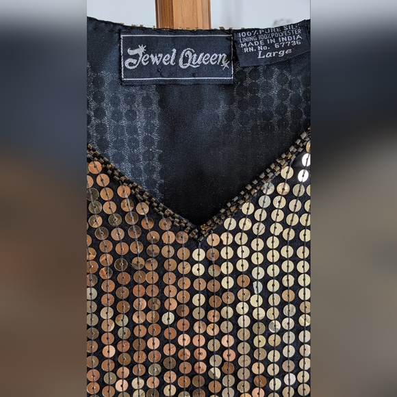 Vintage Gold Sequin Top, Size L - Picture 6 of 13